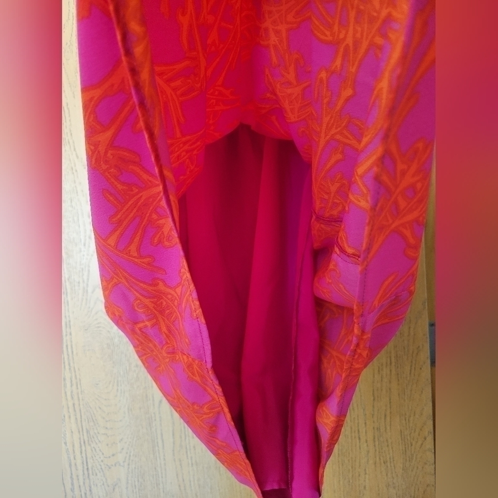Southern Frock purple magenta w/orange geometric pattern racerback dress S - Picture 3 of 6